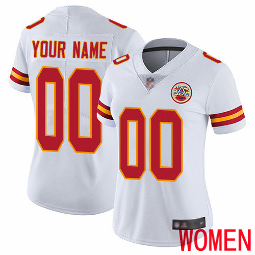 Women Kansas City Chiefs Customized White Vapor Untouchable Custom Limited Football Jersey->customized nfl jersey->Custom Jersey
